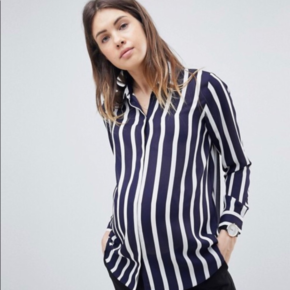 ASOS Maternity Exclusive Stripe Blouse. Size 6